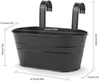 OGIMA 4pcs Hanging Flower Pots, Metal Iron Wall Planter Indoor/Outdoor - Image 3