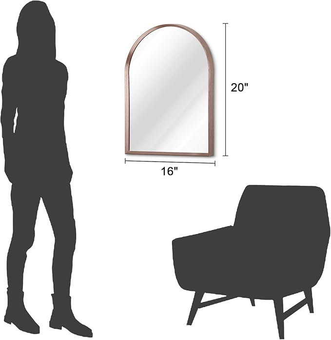 Arch Bathroom Mirror, Arched Vanity Wall Mirror Metal Frame Home Decor - Image 7