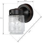 Design House Jelly Jar 1 Light Wall Light, Oil Rubbed Bronze, Outdoor Downlight - Image 3
