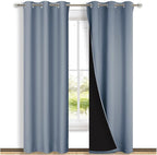 NICETOWN Blackout Curtains 84 inches Long, 2 Pieces, Vintage Blue, Full Light by NICETOWN