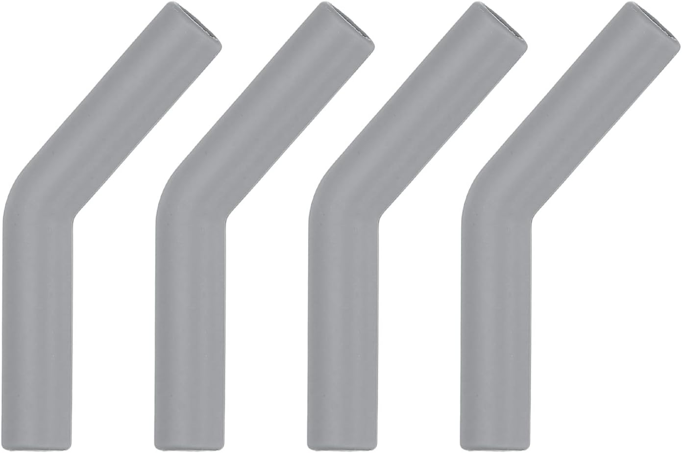 uxcell 4Pcs Silicone Straw Tips, Silicone Straw Elbows Tip, Soft Reusable Metal Straw Covers Fit for 10mm/0.39" OD Stainless Steel Straws, Grey