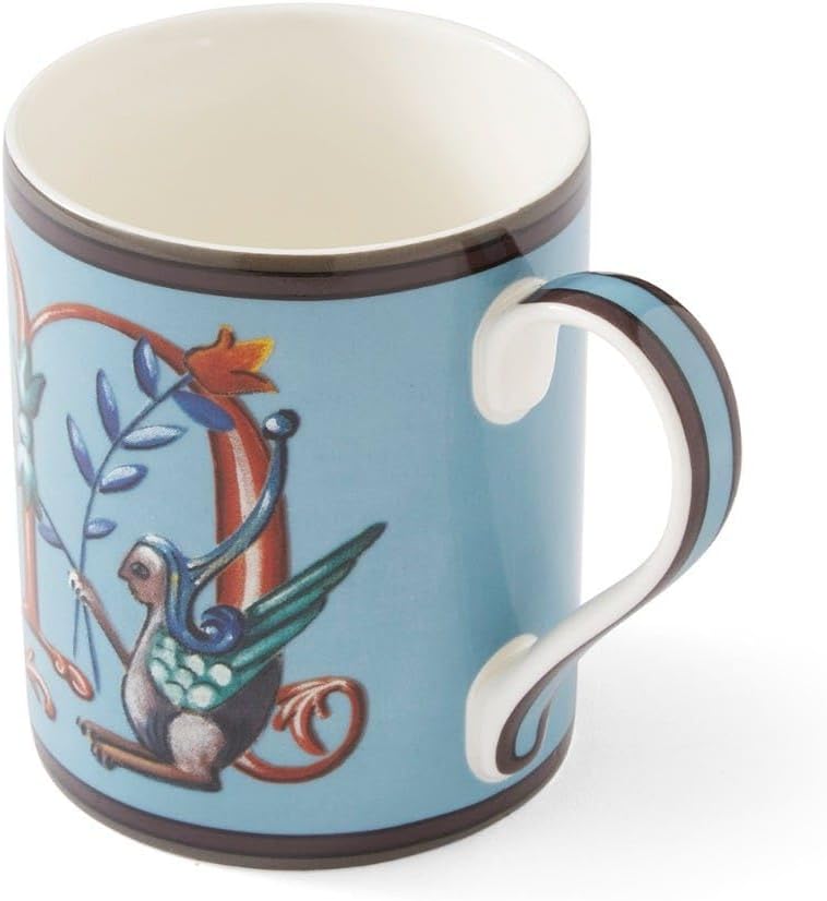 Spode Kit Kemp 12oz Mug in Fine China, N Initial - Custom Coffee Cup for Hot Beverages, Personalized Gift Idea for Her, Him, Friends, Coffee Lovers - Stylish Letter Mug for Daily Use, Dishwasher Safe