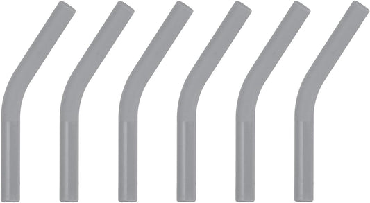 uxcell 6Pcs Silicone Straw Tips, Silicone Straw Elbows Tip, Soft Reusable Metal Straw Covers Fit for 6mm/0.24" OD Stainless Steel Straws, Grey