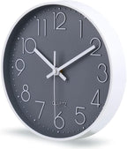 jomparis 10 Inch Gray Wall Clock Battery Operated Silent & Non-Ticking Wall - Image 8