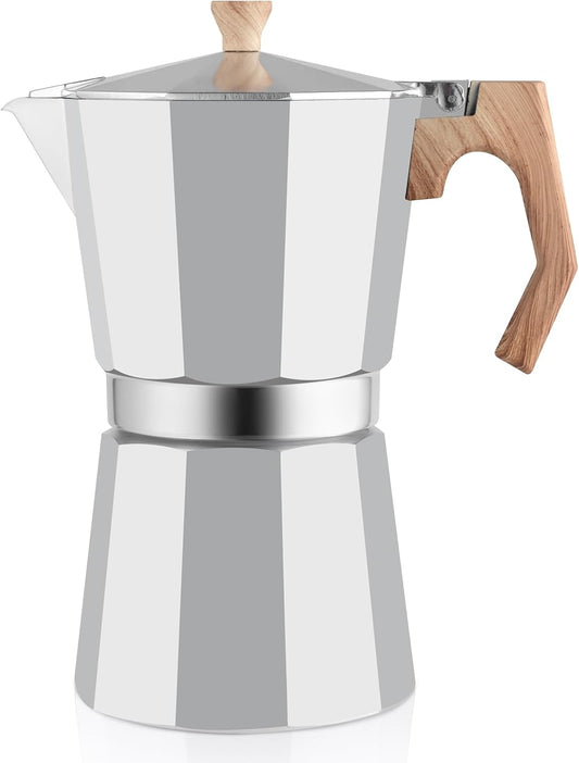 wedrink Stovetop Espresso Maker - 12 Cups Moka Pot Italian Coffee Maker Coffee Pot Aluminium Stovetop Camping Espresso Maker Manual Cuban Coffee Percolator