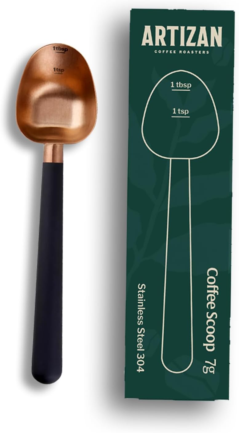 Artizan Coffee Roaster Long Handle Stainless Steel Copper Spoon - Scoop for Measuring Coffee, Tea & More 7G