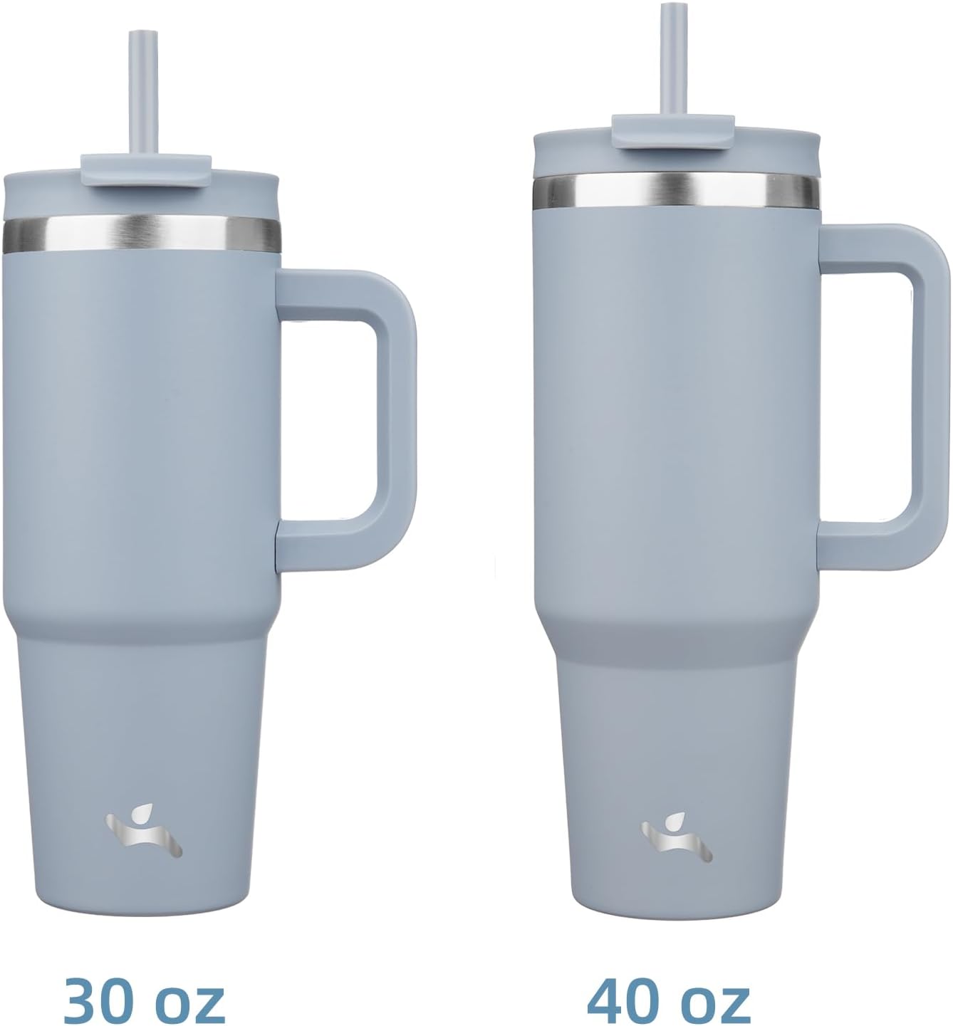 30 oz Tumbler with Handle and 2 Straws,2 in 1 Lid Insulated Water Bottle Stainless Steel Travel Coffee Mug,Lavender