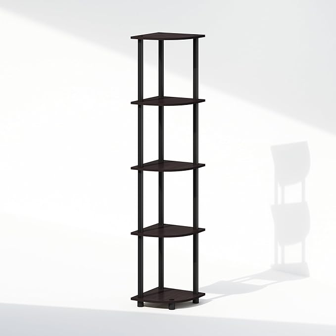 Furinno Turn-N-Tube Storage Shelves, 5-Tier Book Shelf, Corner Shelf, Toolless - Image 4