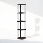 Furinno Turn-N-Tube Storage Shelves, 5-Tier Book Shelf, Corner Shelf, Toolless - Image 4