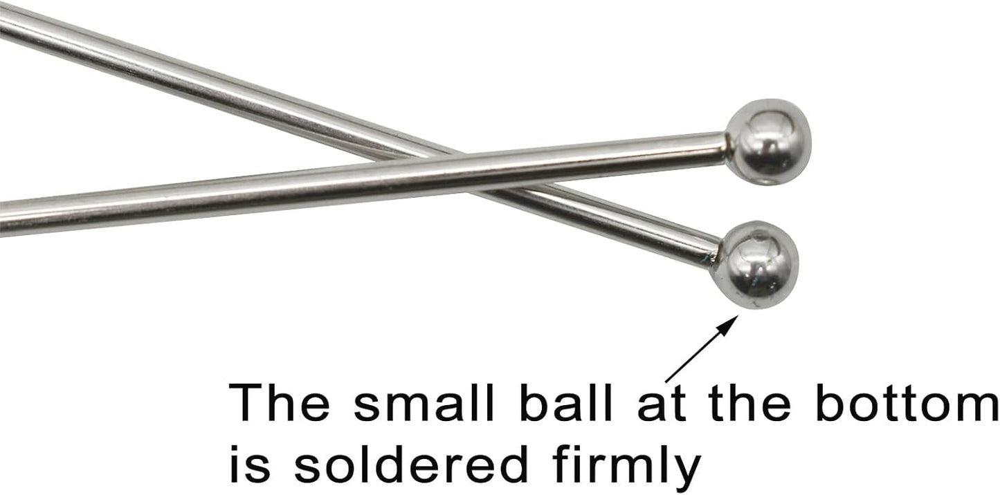 2Pcs Skull Swizzle Sticks 8.7inch Coffee Stirrers Reuseable 18/10(304) Stainless Steel Beverage Cocktail Stirrer for Bar Halloween Party Mixing Drinks