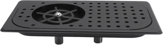 Glass Rinser, Countertop Commercial Pitcher Rinser, High Pressure Cup Washer, Stainless Steel Cup Washer with Drain Drip Tray Hose for Home Kitchen, Restaurant, Bar, Coffee (Black)