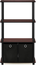 Furinno NW889DC/BK Go Green 4-Tier Multipurpose Storage Rack w/Bins, Dark - Image 6