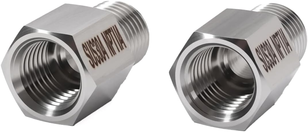 2 pieces Npt1/4 Female to Npt1/4 Male Reducer,1/4Water pipe Adapter, Fabricate of 304 Stainless Steel
