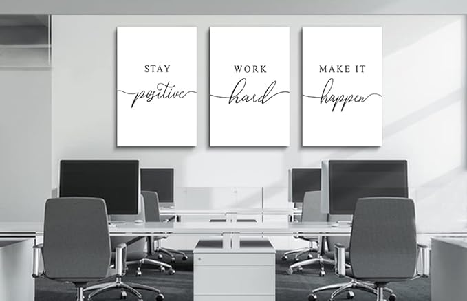 Framed Canvas Wall Art Positive Quotes Painting, Office Wall Art, Positive - Image 6