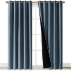 NICETOWN 100% Blackout Window Curtain Panels, Smoky Blue, 2 Pieces, Cold and - Image 2
