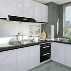 Glossy Marble Paper Granite Gray/White Wallpaper Peel and Stick Wallpaper Self - Image 5