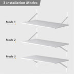 Deep Floating Shelves for Wall Set of 3, 24W x 12 Inch Deep White Floating - Image 5