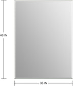 Ruomeng Frameless Mirror for Wall, 48x36 Inch Bathroom Vanity Mirror Farmhouse - Image 4
