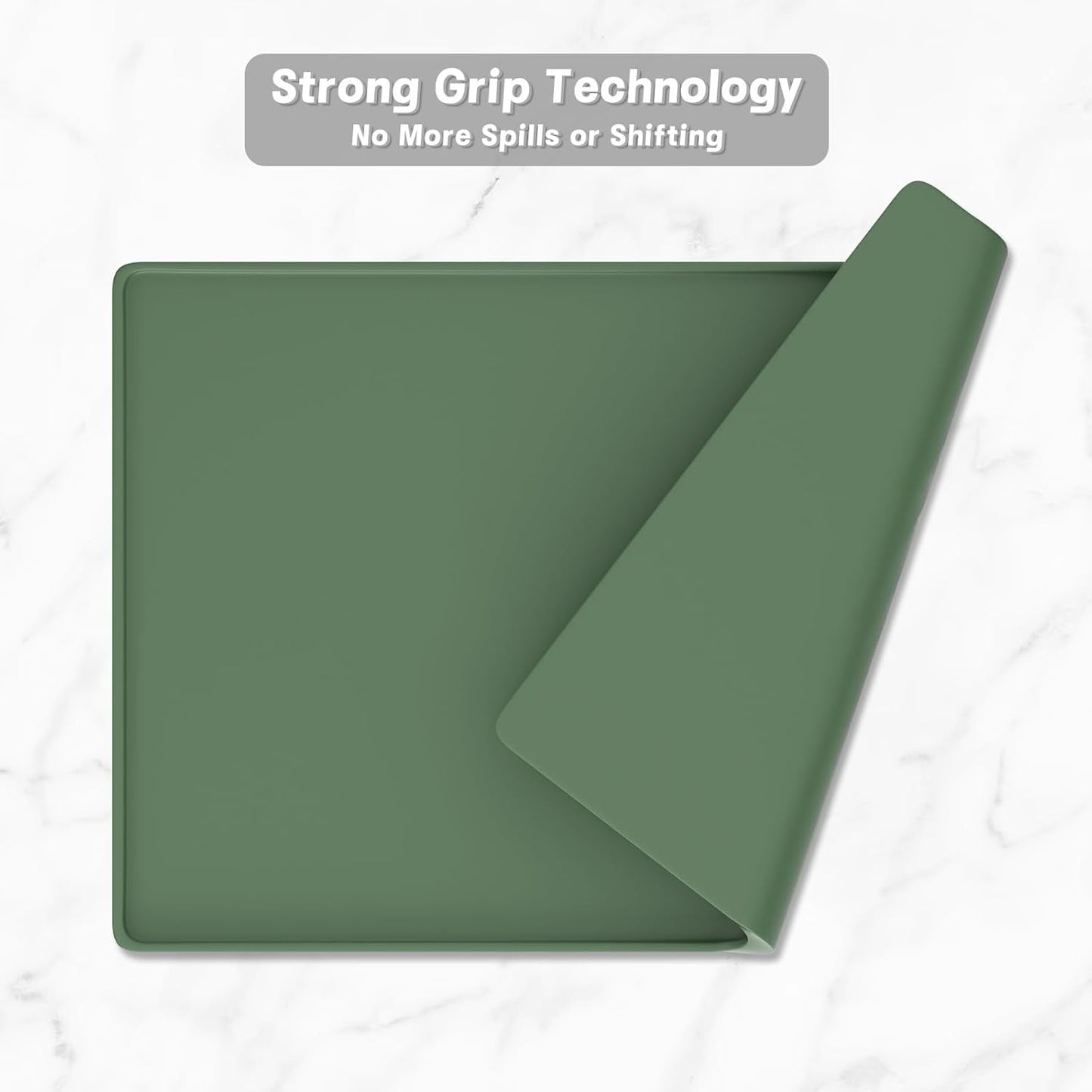 Rnivvi Silicone Coffee Mat, 16" x 24" Waterproof Raised Edge Coffee Bar Mats for Espresso Machine Station Accessories, Heat Resistant Dish Drying Pad for Kitchen Counter, Rubber Bar Decor Pad, Green