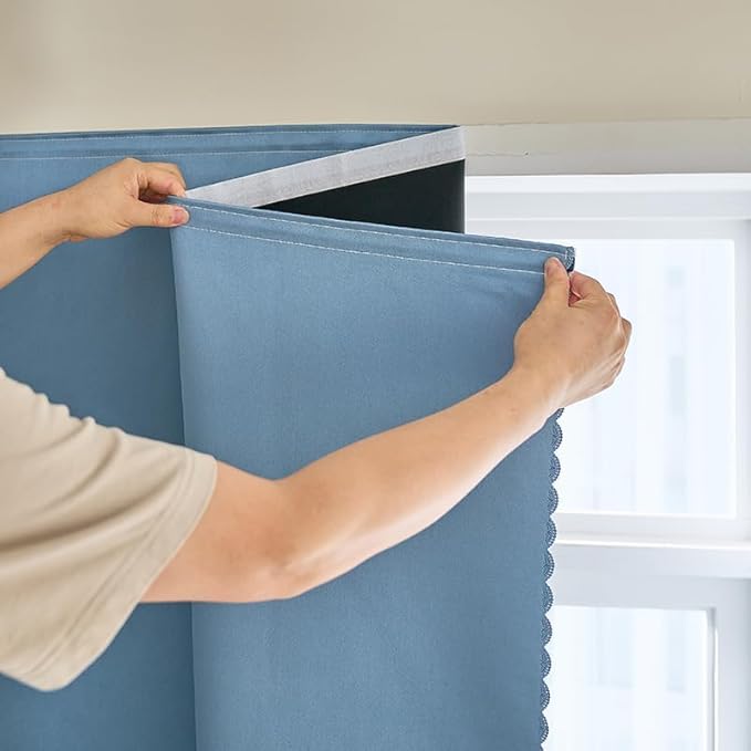 AJAZZ self Adhesive Portable 100% Blackout Curtains Simple and Easy to - Image 2