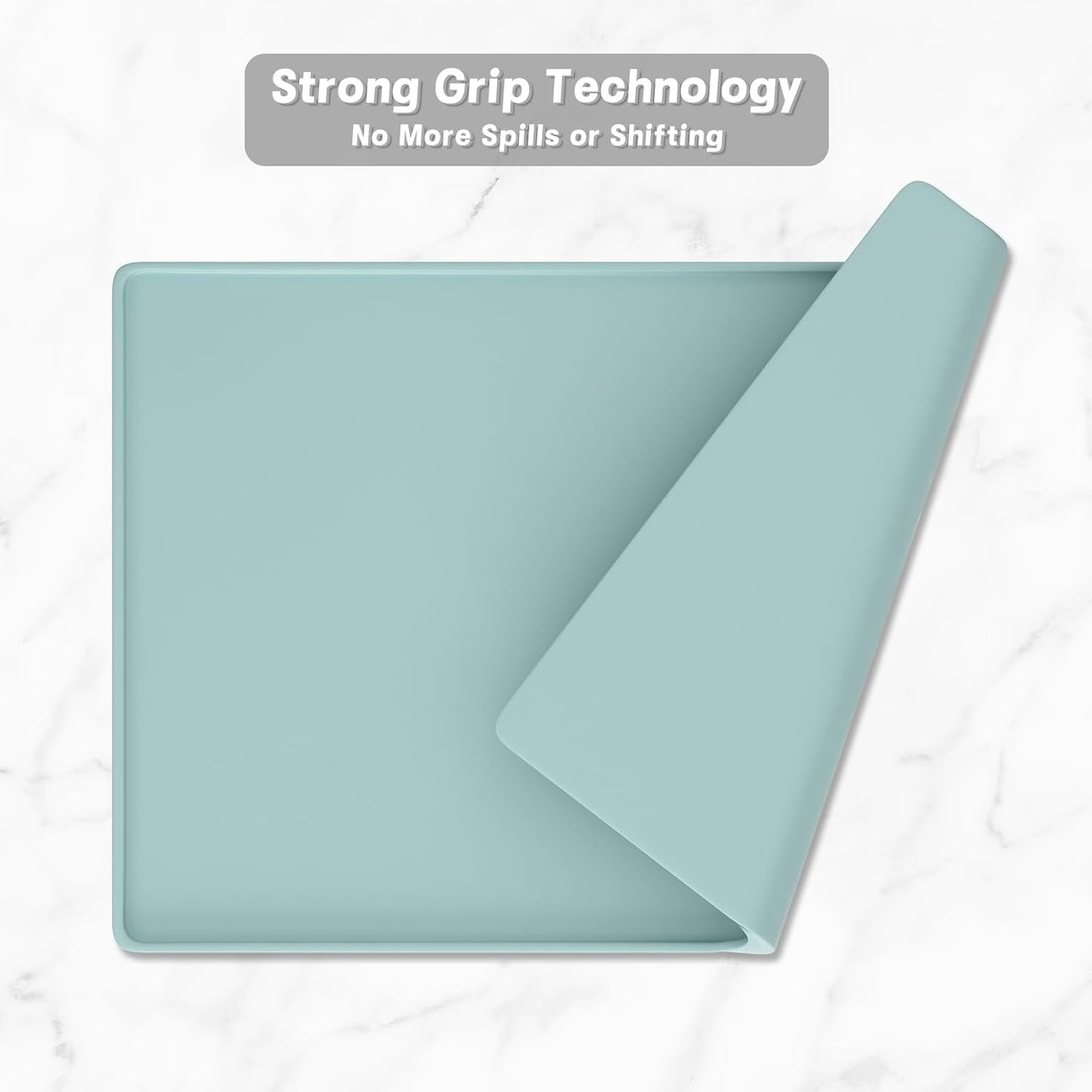 Rnivvi Silicone Coffee Mat, 12" x 19" Waterproof Raised Edge Coffee Bar Mats for Espresso Machine Station Accessories, Heat Resistant Dish Drying Pad for Kitchen Counter, Bar Decor Pad, Shadow Green