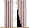 NICETOWN 100% Blackout Window Curtain Panels 84" Long, Blush Pink, 2 Pieces by NICETOWN