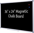 36 x 24 Inch Magnetic Black Chalkboard by DexBoard