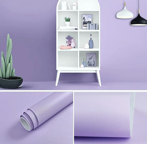 118"x17.7" Purple Wallpaper Solid Color Peel and Stick Wallpaper Purple Contact - Image 2