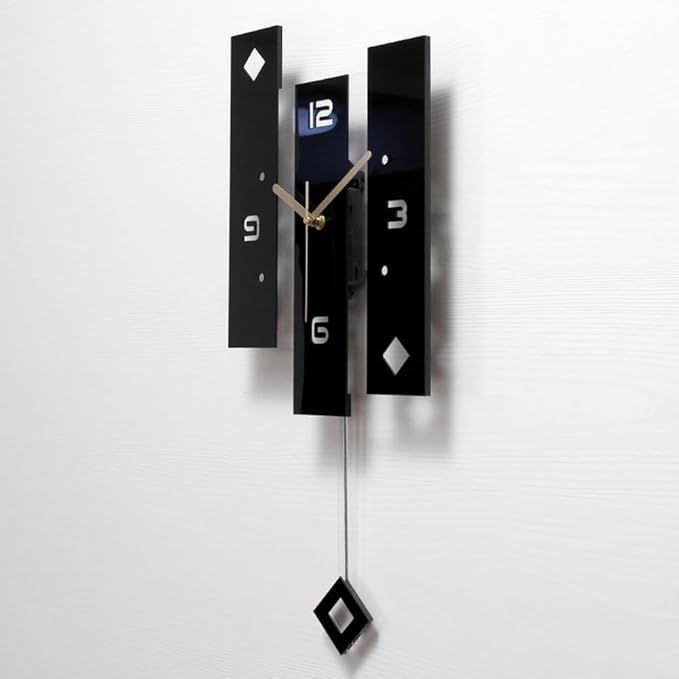 SHISEDECO Creative Mute Modern Large Pendulum Clock in Black and White Color - Image 2