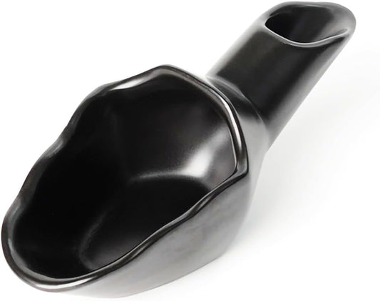 Coffee Bean Measuring Scoop with Funnel Coffee Bean Dosing Cup Ceramic Ground Coffee Spoon For Coffee Tea Sugar Flour (Black)