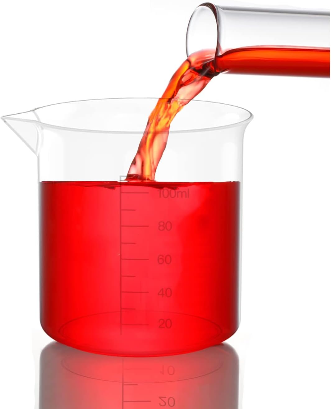 12 Pcs 3.4 Oz Transparent Lab Measuring Cup, 100ml Plastic Beaker Cups, for Science Experiment, Liquid Measuring