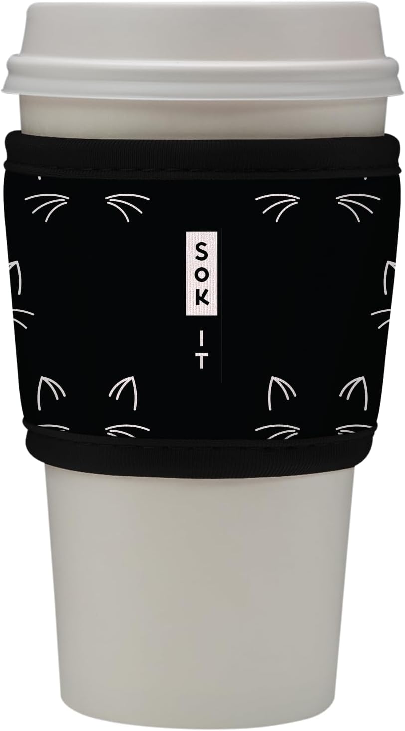 Sok It HotSok Coffee & Tea Reusable Insulated Neoprene Cup Sleeve (Mystical Meows)