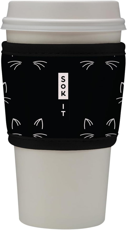 Sok It HotSok Coffee & Tea Reusable Insulated Neoprene Cup Sleeve (Mystical Meows)