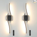 Daunton Modern Battery Operated Wall Sconce Set of 2, 3CCT Adjustable, Timer& by Daunton