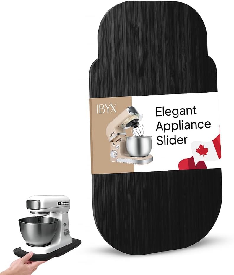 Ibyx Elegant Sliding Tray - Compatible with 3.2 Qt Kitchen In The Box Stand Mixers and Other Heavy Appliances (Black)
