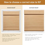 SEEYE Cordless Bamboo Roman Shades, Roll Up Blind Privacy Shade - Image 2