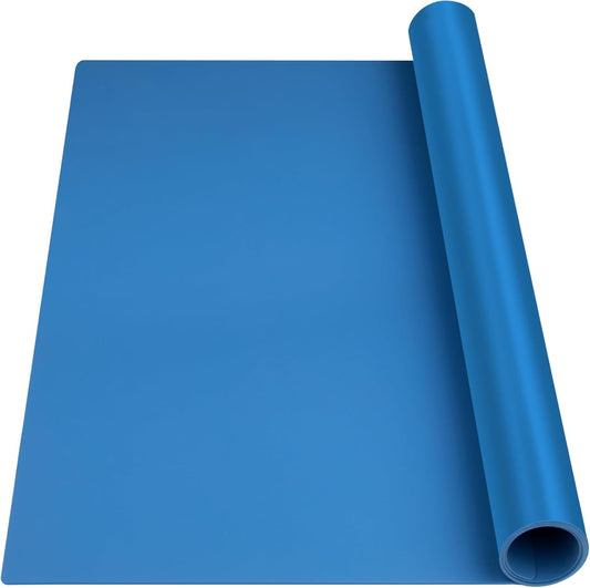 Silicone Mats for Kitchen Counter, Nonslip Silicone Mats for Crafts Countertop Protector Heat Resistant Mat (78.7” x 24” x 0.08”, Light Blue)