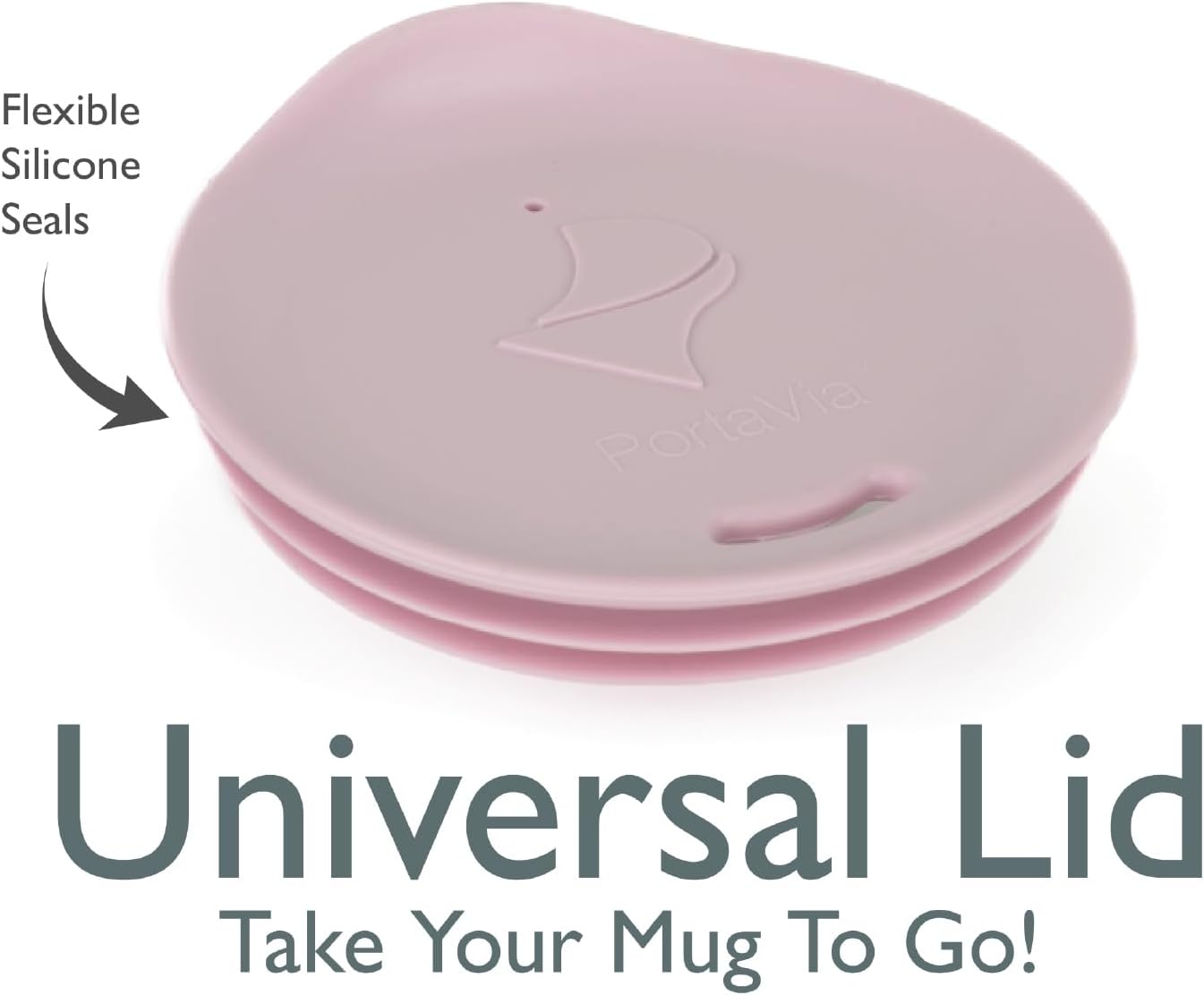 Reusable Coffee Cup Silicone Lid – Fits Most Tumbler, Water Bottle, & Ceramic Coffee Mug Between 3"-3¼" – Dishwasher-Safe Travel Mug Lid keeps your beverage in your mug (Medium - Pink)