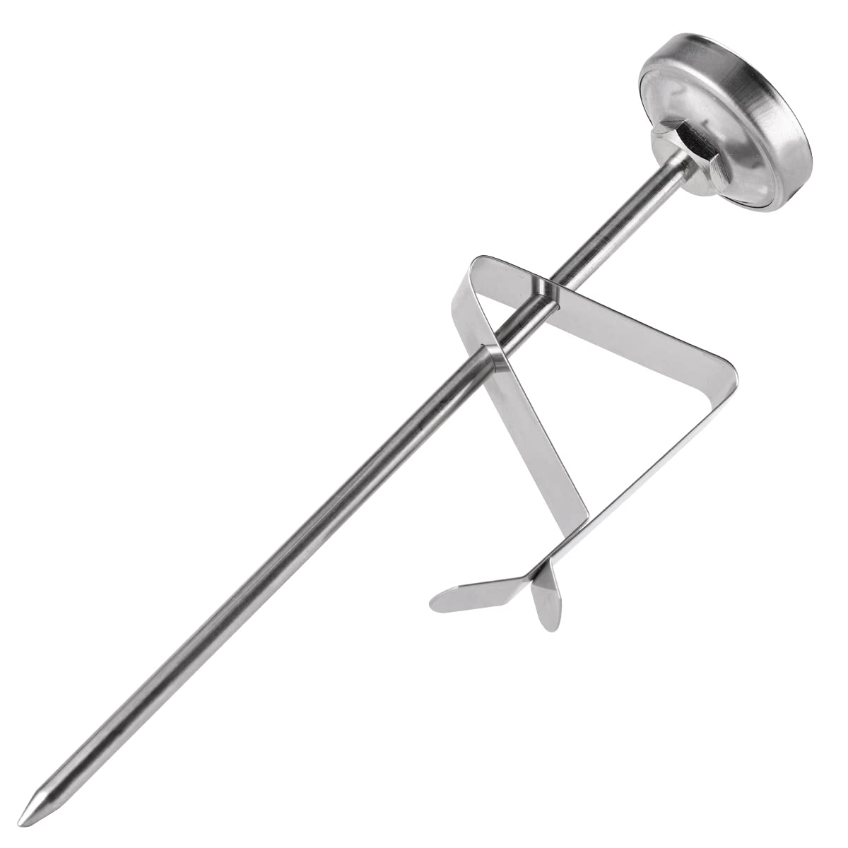 2 Pack Instant Read Pocket Milk Frothing Thermometer with1 inch Dial 5 inch Probe Clip,Best Instant Read Food for The Coffee Drinks,Chocolate Milk Foam (Color Dial)