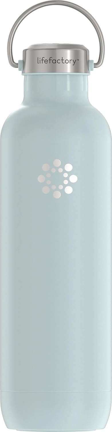 Lifefactory 32-Ounce Stainless Steel Vacuum-Insulated Sport Bottle, Mint