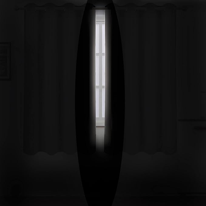 LEMOMO Light Beige Blackout Curtains 40 x 63 Inch Length/Set of 2 Curtain - Image 3