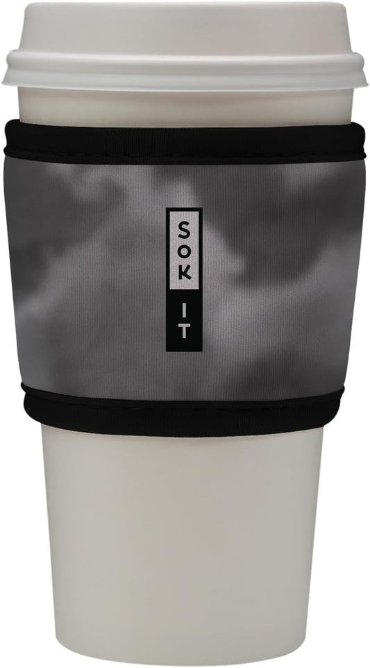 Sok It HotSok Coffee & Tea Reusable Insulated Neoprene Cup Sleeve (Shades of Gray)
