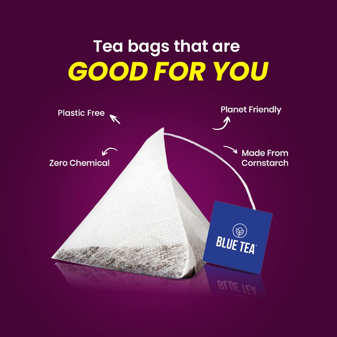 BLUE TEA - Milk Thistle Tea - 100 Count - Pyramid Plant Based Tea Bag | Liver Cleaning and Immune Support | Milk Thistle Seeds - Caffeine Free - Herbal Tea - Non Bitter | Zipper Pack