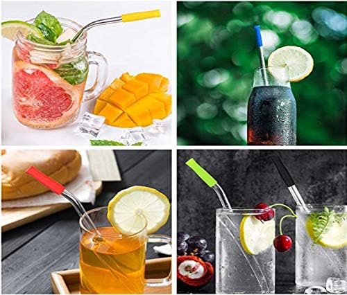 Silicone Straw Tips for Stainless Steel – 100Pcs Multicolored Reusable Silicone Tip for Metal Rubber Straws Covers with Individually Wrapped | Food Grade Silicone Tips for Smoothie Drinking Straws