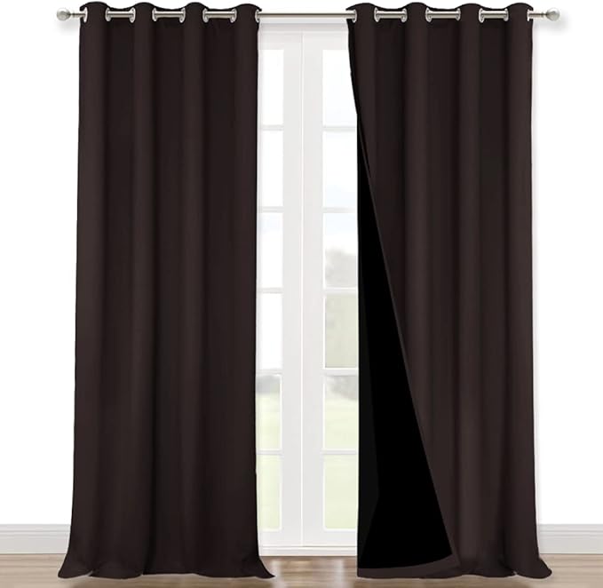 NICETOWN Cold Blocking 100% Blackout Curtains, Durable Black Lined Blackout by NICETOWN