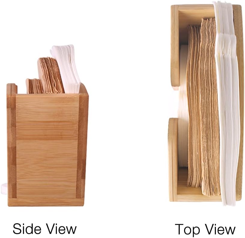 Unibene Bamboo Coffee Filter Holder, Coffee Paper Storage Container Dispenser Rack Shelf for Aeropress, Chemex, Hario V60 and Melitta Cone Filters