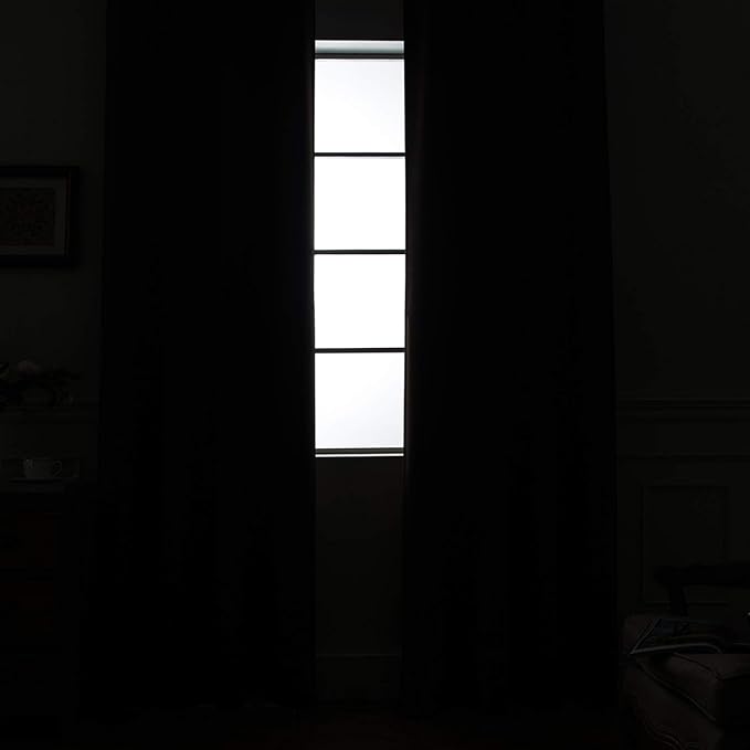Yakamok 2 Thick Layers Pure White 100% Completely Blackout Curtains Thermal - Image 9
