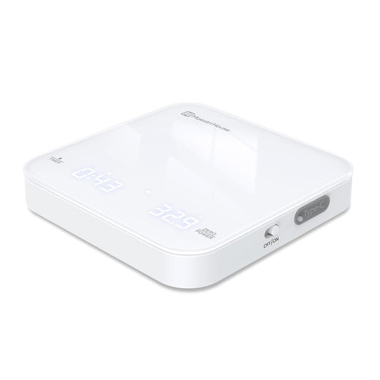 Rechargeable Mini Coffee Scale with Timer, Maestri House Espresso Scale, 2kg/0.1g Accurate Scale for Espresso and Pour-Over Coffee, Portable Digital Kitchen Scale with Automatic Timing（White）