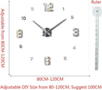 DIY 3D Wall Clock Large Frameless Watch Mirror Surface Wall Art Clock - Image 3