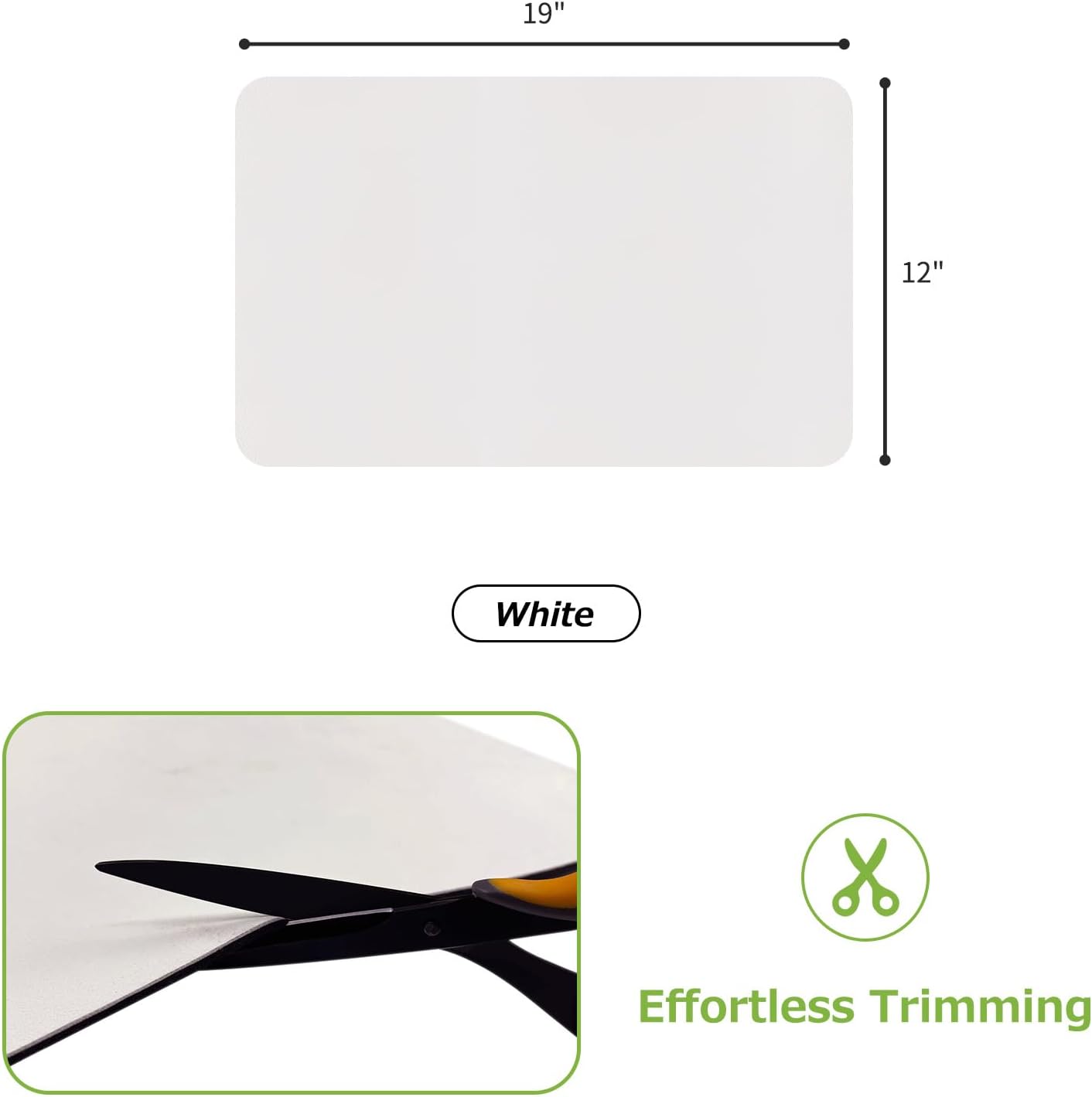 Matace Designer Coffee Bar Mat, Small 12 x 19 Inches, Rubber Backing, Absorbent Coffee Maker Mats for Dish Drying, Kitchen Countertop, Heat Resistant, Solid White